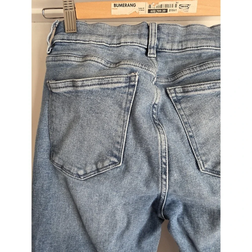 DL1961 Women Straight Jeans Size 26 Blue Casual Denim Pants Distressed Hems